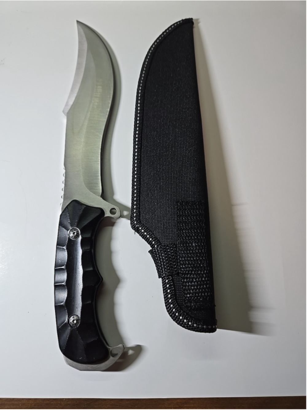 Custom 11.5" Fixed Blade Bowie Hunting Knife with Sheath - Picture 8 of 9